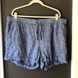 Mid-Rise Linen-Blend Shorts